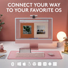 Logitech K585 Slim Multi-Device Wireless Keyboard - Rose-Numeric Keypad: Enjoy a fluid, laptop-like comfortable typing experience that’s whisper-quiet, number pad and 12 FN keys are available for easy access and media shortcuts