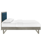 Modway Willow Wood Queen Platform Bed with Angular Frame - Grey Azure-Wood, MDF, and Veneer Construction
