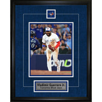 Frameworth Vladimir Guerrero Jr. ALCS Game 7 Walk-Off - Framed Photo - 16" W x 20" H-Officially licensed by MLB featuring Vladimir Guerrero Jr. and the iconic ALCS Game 7 walk-off that sent the Blue Jays to the World Series