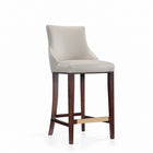 Manhattan Comfort Shubert 22.64" Modern Leatherette Upholstered Barstool - Light Grey - 3 Pack-Weight Capacity: 250 Lbs