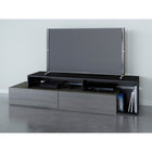 Nexera Damask 72" TV Stand With 2 Drawers - Black/Bark Grey-2 convenient storage drawers on smooth metal slides and decorative open space for components, books and decorative pieces. Open back panel for easy cable management and air flow