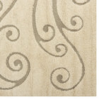 Modway Jubilant Sprout Scrolling Vine Shag Area Rug - 5 ft W x 8 ft L - Creame/Beige-Distinctive High-Low Texture