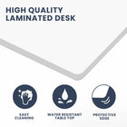 MotionGrey Ergo2 Pro Adjustable Left L-Shaped Standing Desk with Memory Settings - 63" x 43" - White Top - White Frame-6