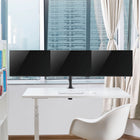 Rocelco DM3 Double Articulated Triple Desktop Monitor Mount, 13"-27", Black-Clamp or Grommet Hole mounting.