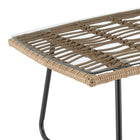Manhattan Comfort Antibes Modern Patio 4-Person Conversation 4-Piece Set with Coffee Table - Tan/Cream-10