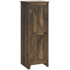 HOMCOM 48" H Kitchen Pantry Cabinet with Barn Door - Brown Wood Grain-Four-tier layout maximizes vertical storage 