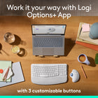 Logitech Ergo M575S Wireless Trackball Mouse - Off-White-Save space with thumb control: With the ERGO M575S, you can move your cursor without moving your hand, making it ideal for small or space-saving setups and for use on any surface