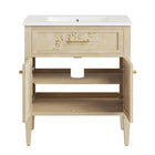 Modway Elysian 30" Wood Bathroom Vanity - White/Burl-8