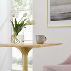 Modway Lippa 24" Square Wood Dining Table - Gold Natural-Chip-Resistant Gold  Metal  Base