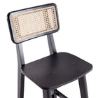 Manhattan Comfort Versailles 15.75" Industry Chic Counter Stool - Black and Natural Cane - 2 Pack-30 Day Limited Manufacturer's Warranty