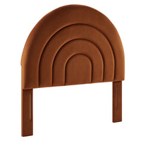 Modway Solana Arched Performance Velvet Twin Headboard - Rust-Stain-Resistant Performance Velvet Upholstery