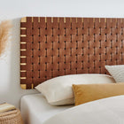 Modway Sparta Weave Wall-Mount Vegan Leather King Headboard - Natural Brown-Vegan Leather Basketweave
