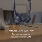 Yealink UH46 Dual UC Headset- For Phone & Computer - UC Certified - Black-Microphone quantity: 3