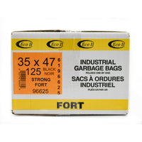 Eco II Garbage Bags -  35" x 47" - Strong - Black -125 Pack-35" x 47"