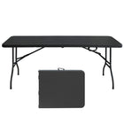 Homy Casa 6 ft Portable Folding Table Indoor & Outdoor for Camping - Black-The 6 ft size offers room for meals and events