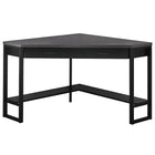 Monarch Specialties 7503 42" Computer Desk - Black/Grey Top Corner/Black-Corner computer desk with storage in black with a grey desktop