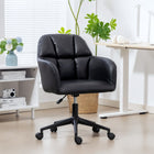 HOMCOM Swivel Office Chair with Adjustable Height - Black-Height adjustable from 18.5" to 21.7" (47-55 cm) to suit your seating style