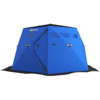 Outsunny 4 Person Ice Fishing Shelter - Pop-Up Ice Fishing Tent - Blue-Warm interior with temperature protection down to -22℉/-30℃
