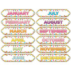 Ashley Productions Magnetic Die-Cut Timesavers & Labels - Confetti Months of the Year - 12 Per Pack - 6 Pack-Use to keep track of work, names, assignments, jobs, goals, birthdays, special dates, notes, and more