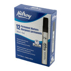 Hilroy Permanent Markers - Low Odour Ink - Chisel Point - Black - 12 Pack-7