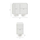 Modway Lumo 2-Door Curved Wood Accent Cabinet - White-Two Door Concealed Storage