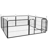 PawHut Heavy Duty 8-Panel Dog Playpen for Small & Medium Dogs - 23.5" L-Suitable for all small to medium-sized pets (cats, dogs, bunnies, guinea pigs)