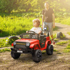 Qaba 12V Kids Ride on Truck Car with Remote Control, Openable Doors - Red-Slow start and spring suspension ensure smooth rides on varied surfaces 