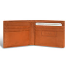 Champs Denim Leather Bi-Fold Wallet - Tan/Blue-RFID Lining