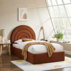 Modway Solana Arched Performance Velvet Twin Platform Bed - Rust-Dense Foam Padding