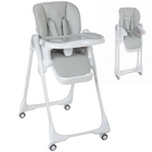 Qaba High Chair with Adjustable Seat Height - Backrest - Footrest - Tray-This high chair grows with your child with multi-level adjustments
