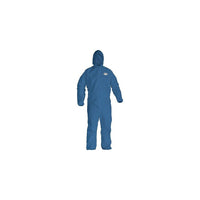 Kimberly-Clark Coveralls A20, Blue, w/Zip Elastics Hood/Boot, Large, 12 Pack (58523)-Material: SMS