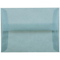 JAM Paper A2 Translucent Vellum Invitation Envelopes - 4.375" x 5.75" - Ocean Blue - 25 Pack (PACV602)-Color: Ocean Blue