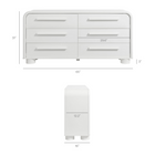 Modway Bellamy Curved 6-Drawer Dresser - White Matte-Six Drawer Storage Design