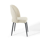 Modway Rouse Upholstered Fabric Dining Side Chair - Black/Beige - 2 Pack-Mid-Century Modern Design