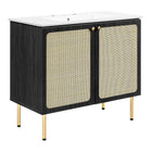 Modway Chaucer 36" Bathroom Vanity - Black/White-MDF and Particleboard