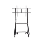 Amer Mounts TV Stand with Wheels for 60"-105" Screen Size - Matte Black-Anti-Theft Locking Hole: Designed to enhance security by preventing unauthorized removal (compatible with an external padlock, not included)