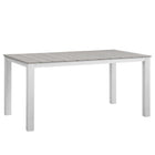 Modway Maine 63" Outdoor Patio Dining Table - White Light Grey-Modern Outdoor Dining Table