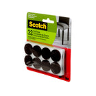 Scotch 1" Round Felt Pads - Brown - 32 Pack-Package Contents: 32/Pack
