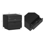 Manhattan Comfort Chrystie Contemporary Modern 2-Piece Dresser and Nightstand Set - Black-Rich wood grain texture adds natural warmth and dimension, enhancing both contemporary and transitional interiors