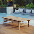 Modway Bayport Outdoor Patio Teak Coffee Table - Natural-Solid teak wood construction
