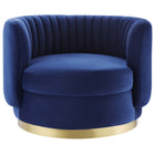 Modway Embrace Tufted Performance Velvet Swivel Chair - Gold Navy-Dense Foam Padding