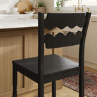 Modway Jax Oak Wood Counter Stool With Wavy Razor Back - Black-Armless Design