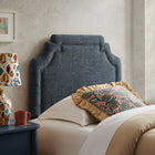 Modway Magnolia Upholstered Fabric Twin Size Headboard - Slate Blue-Scalloped Silhouette