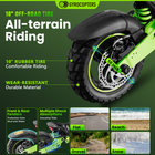 Gyrocopters Plaid 3.0 Electric Scooter for Adults & Teens - Speed 45 kmph Range 45 km - APP - Black-Conquer diverse landscapes with durable 10” off-road rubber tires designed to resist wear