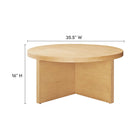 Modway Silas Round Wood Coffee Table - Natural-Mango Wood and Veneer