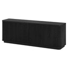 Hudson&Canal Easton TV Stand for TV's up to 75" - Black Grain-The top has a weight capacity of 75 lbs, middle shelf supports 25 lbs, lower shelf can hold 40 lbs