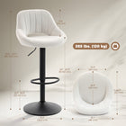 HOMCOM Adjustable Counter Height Swivel Bar Stools - Cream - 2 Pack-Channel tufts and undercut design make a distinctive statement in any setting
