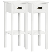 HOMCOM Bedside Table - Set of 2-Modern and elegant design makes the set of 2 side tables fit any decor