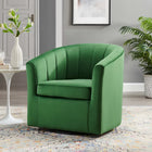 Modway Prospect Performance Velvet Swivel Armchair - Emerald-Performance Velvet Upholstery