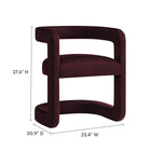 Modway Winslow Barrel Performance Velvet Dining Chair - Mulberry-Open Back Design